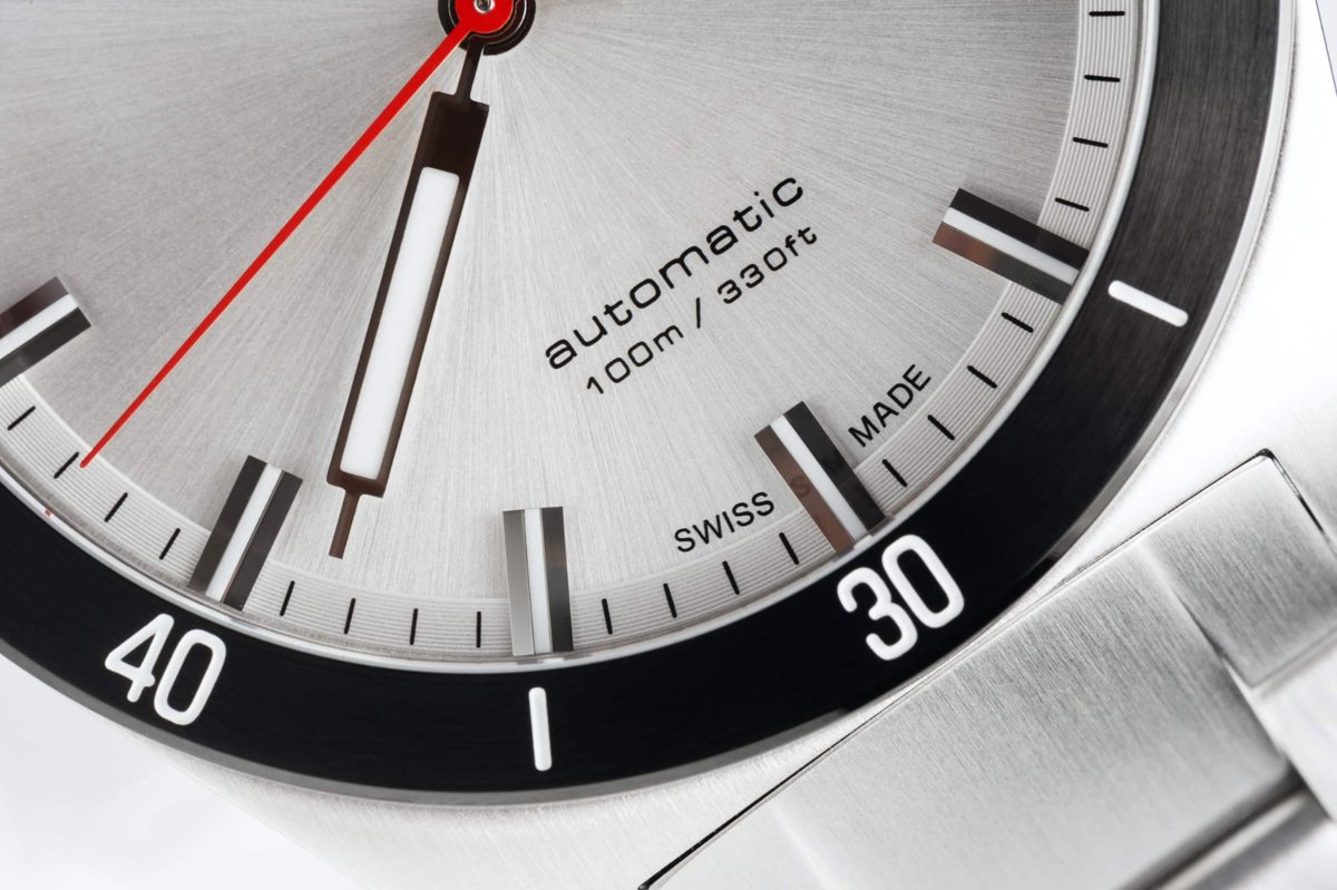 High-quality Swiss-Made watch in close-up view